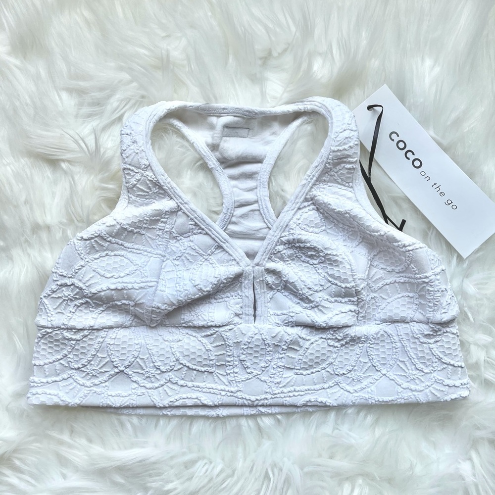 White sports bra by Coco On The Go
